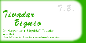 tivadar bignio business card